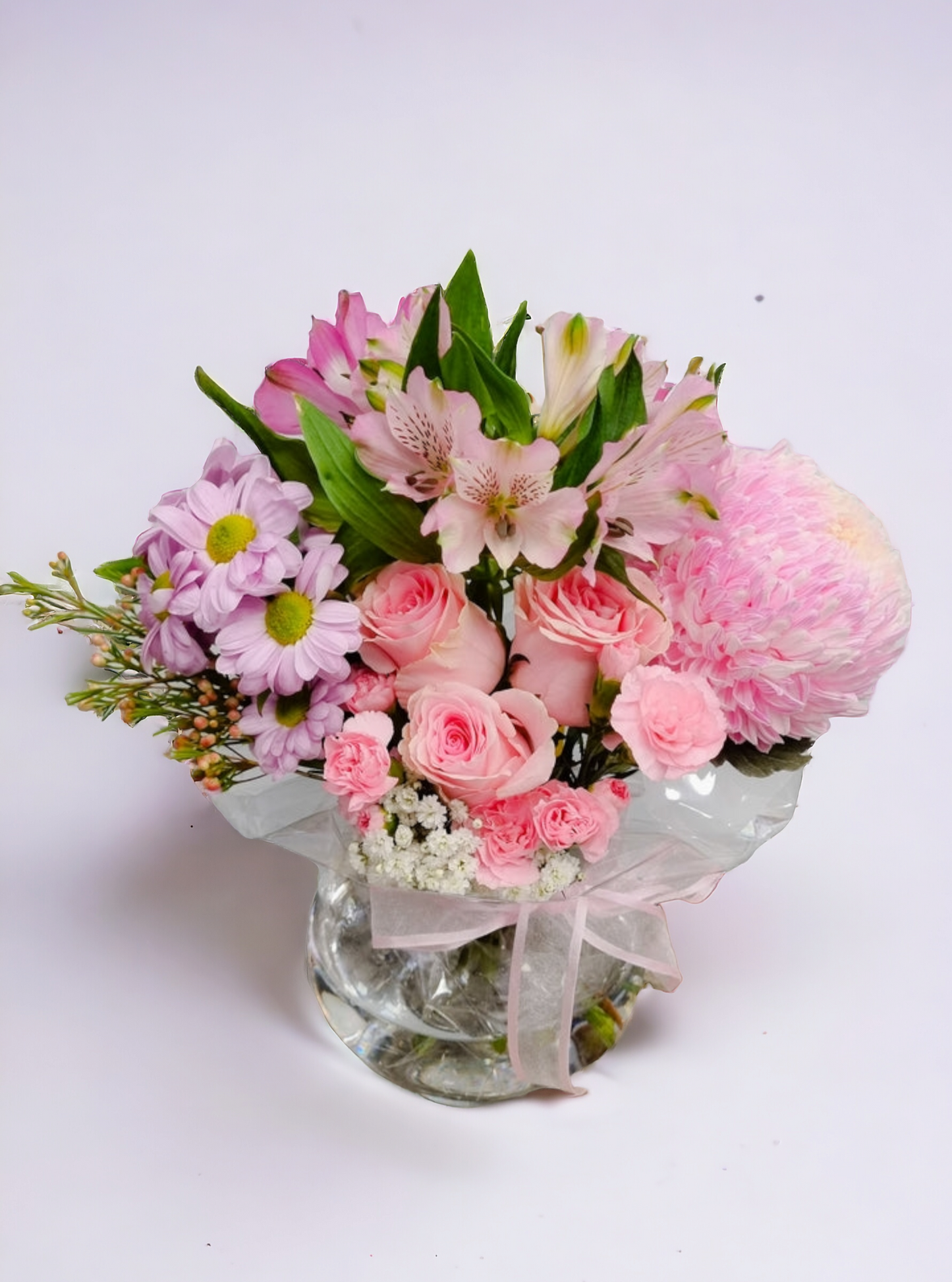 Strawberry and Cream Flower Arrangement