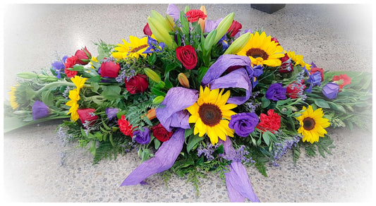 Sunflower Casket Spray Flower Arrangement